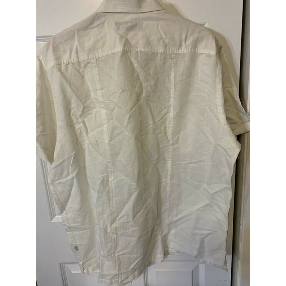 TASSO ELBA Men’s Sz XL‎ BUTTON DOWN SHORT SLEEVE SHIRT WHITE - Picture 8 of 8
